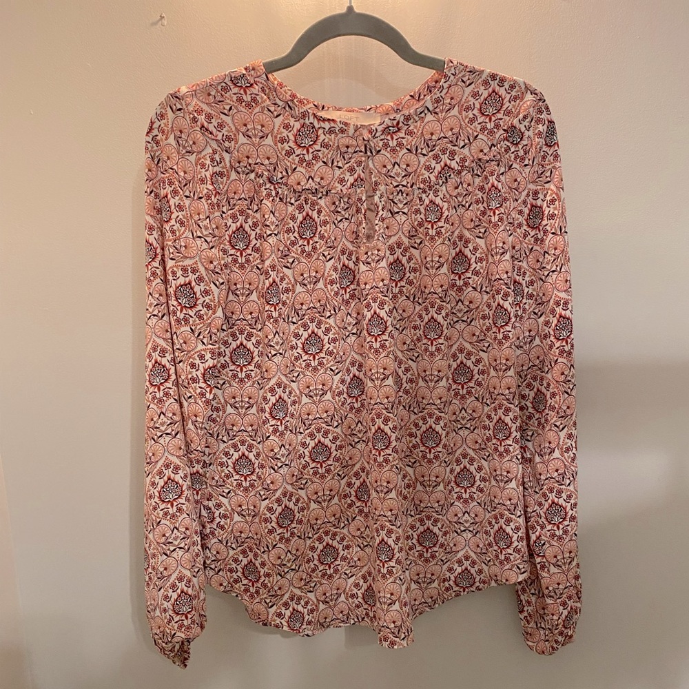 Loft mixed media blouse